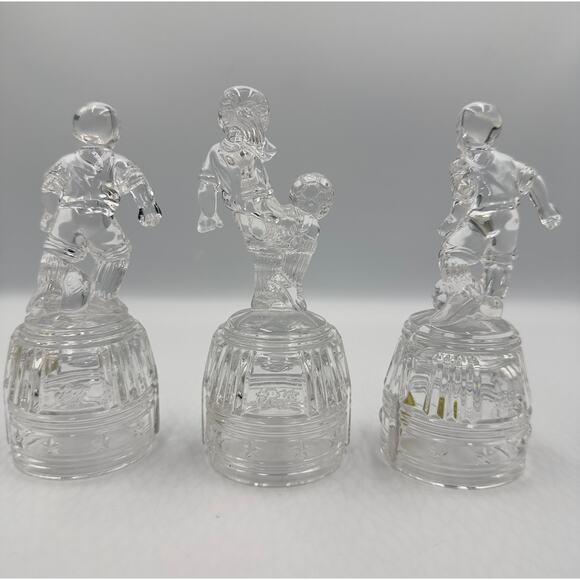 Princess House Crystal Figurines Moment of Pride Soccer Players 3pc Set